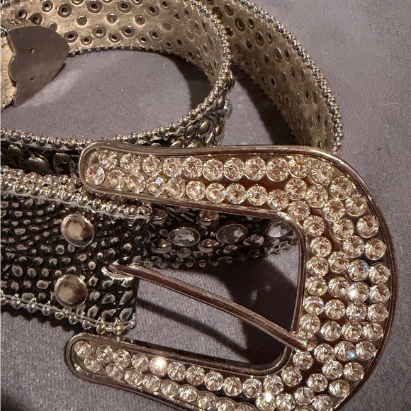Western Leather Statement Belt – Rhinestone Buckle Glam Rockstar Cowgirl main image 12